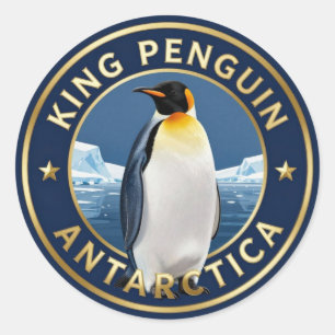 🐧 Königspinguin Antarktika Polarvogel Runder Aufkleber