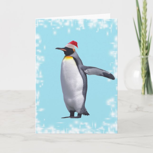 Königspinguin New year2 Feiertagskarte (Vorderseite)