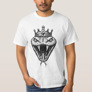 Königsschlangen-Kronen-Tattoo-Stil T-Shirt