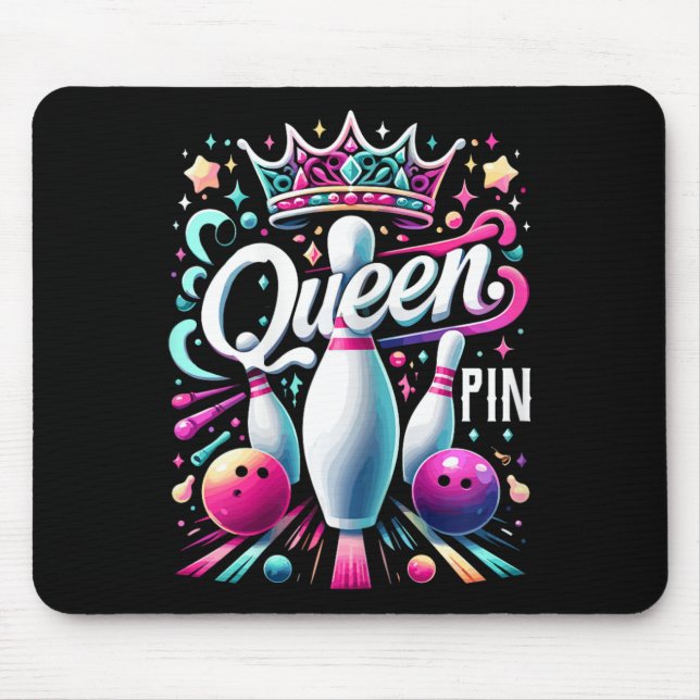 Königsschülerin Hemd Bowler Bowling Liga Für Bowli Mousepad (Vorne)