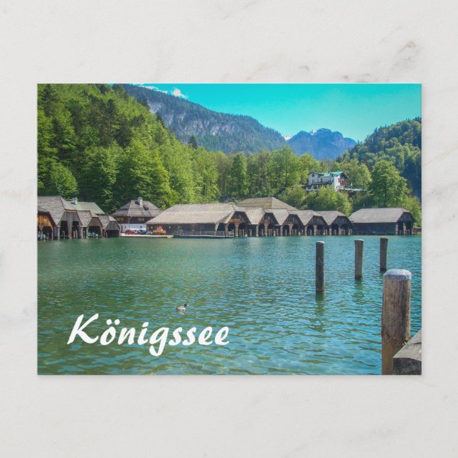 Königssee in Bayern Altes Boathotel Postkarte (Vorderseite)