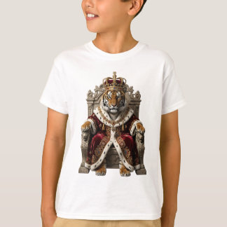 Königstiger-Monarch auf goldenem Thron T-Shirt