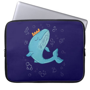 Königswal mit Krone Whimsical Ocean Folk Art Laptopschutzhülle