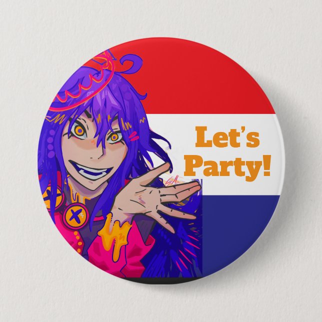 Koningsdag anime button (Vorderseite)