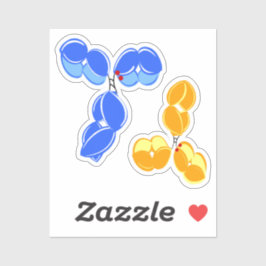 Konjugat von DAR2 blau/gelb Aufkleber