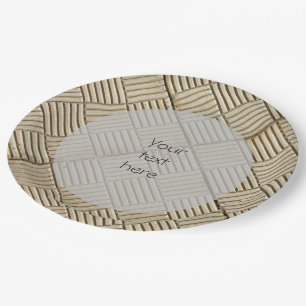 Konkrete Fliesen, Mittelmeer Muster, jeden Text Pappteller