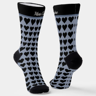 Konkrete Schieferblaue Kleine Herzen Benutzername Socken