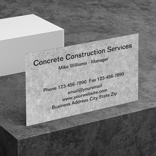 Konkrete Wall Theme Construction Business Cards Visitenkarte (Von Creator hochgeladen)