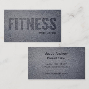 Konkreter Faux-Letterpress-Fitness-Personaltrainer Visitenkarte