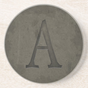 Konkreter Monogramm-Buchstabe A Sandstein Untersetzer