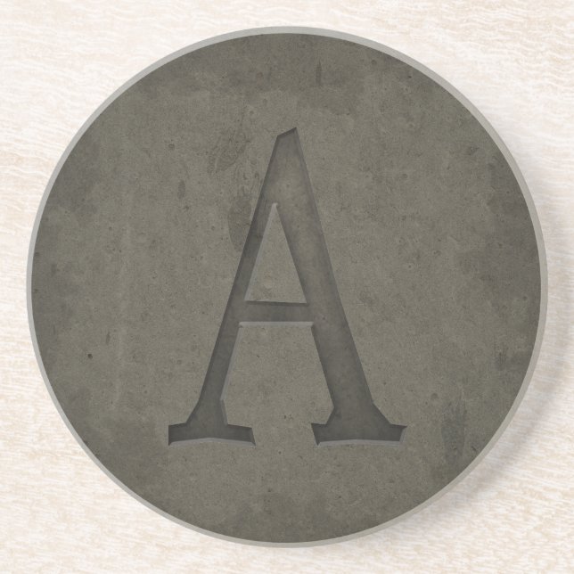 Konkreter Monogramm-Buchstabe A Sandstein Untersetzer (Vorne)