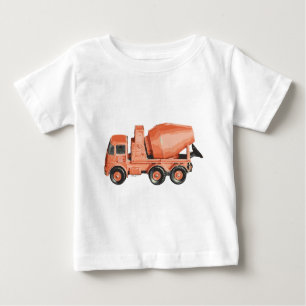 Konkreter orange Zement-Spielzeug-LKW Baby T-shirt