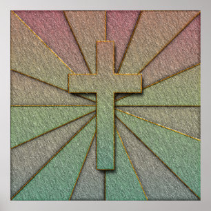 KONKRETER TEXTURIERTER KREUZ POSTER