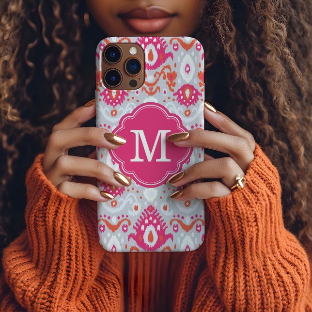 Konkretes Monogramm für Rosa und Koralle Case-Mate iPhone Hülle (Von Creator hochgeladen)