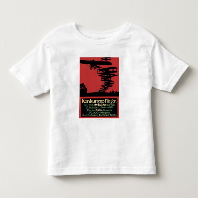 Konkurrenz-Fliegen Flugplatz-förderndes Plakat Kleinkind T-shirt (Vorderseite)