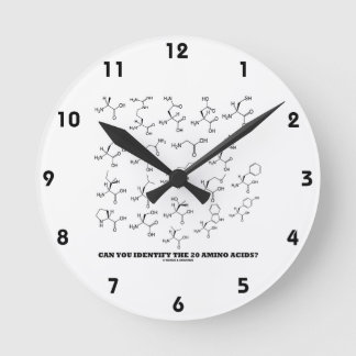 Können Sie die 20 Aminosäuren identifizieren? (Che Runde Wanduhr
