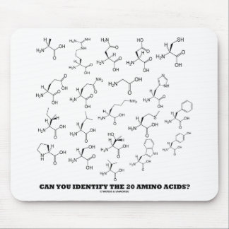 Können Sie die 20 Aminosäuren identifizieren? Mousepad