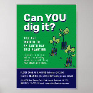 Können Sie es Baumpflanzereignis Erde Day Promo gr Poster