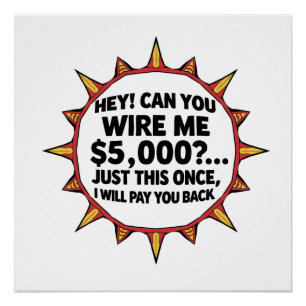 Können Sie mir 5.000 $ überweisen... Poster