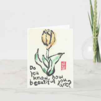 Können Sie, schön Sie sind? Aquarellkarte Karte