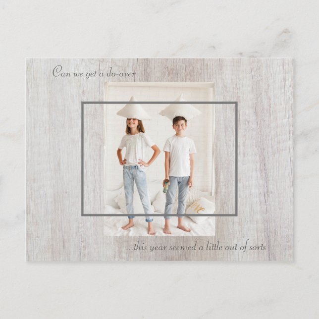 Können wir ein Do-Over Weihnachts-Chic-Holz-Foto b Postkarte (Vorderseite)