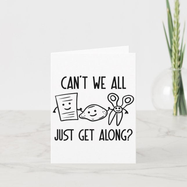 Können wir nicht alle einfach mit Rock Paper Sciss Karte (Vorderseite)