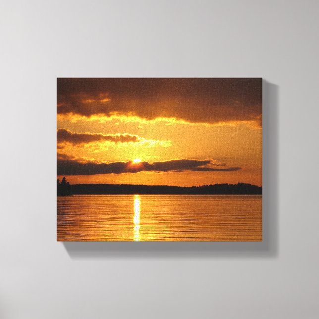 Konnevesi Sunset Premium Canvas Print Leinwanddruck (Vorderseite)