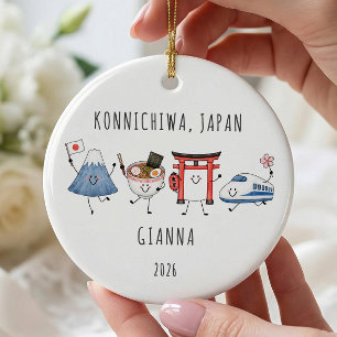 Konnichiwa Japan Personalisiertes Ornament