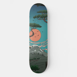 Konnichiwa Japanischer Sonnenuntergang Skateboard