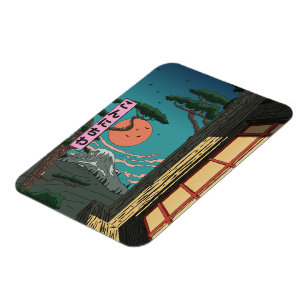 Konnichiwa Japanischer Sunset Magnet