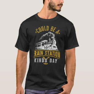 Könnte ein Bahnhof ein Tag Vintag sein T-Shirt