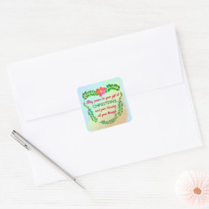 KÖNNTE FRIEDEN SEIN, DASS IHR GESCHENK BEI CHRISTM QUADRATISCHER AUFKLEBER