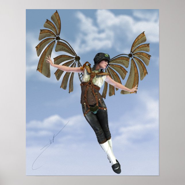 Könnte ich Steampunk Poster fliegen? (Vorne)