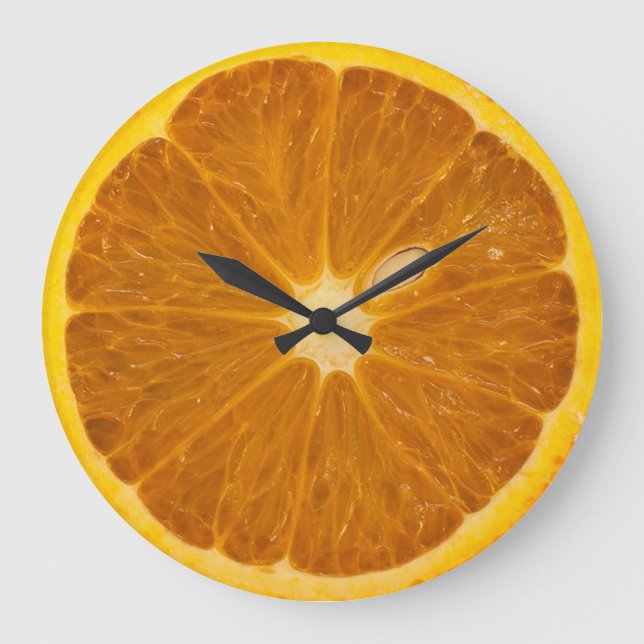 KÖNNTE ORANGE SLICE RUNDE CLOCK GROßE WANDUHR (Vorderseite)
