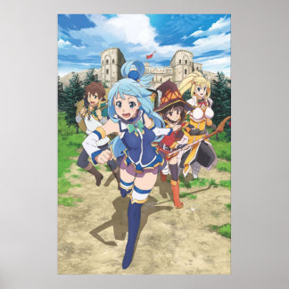 Konosuba Aqua Megumin Dunkelheit Kazuma Poster