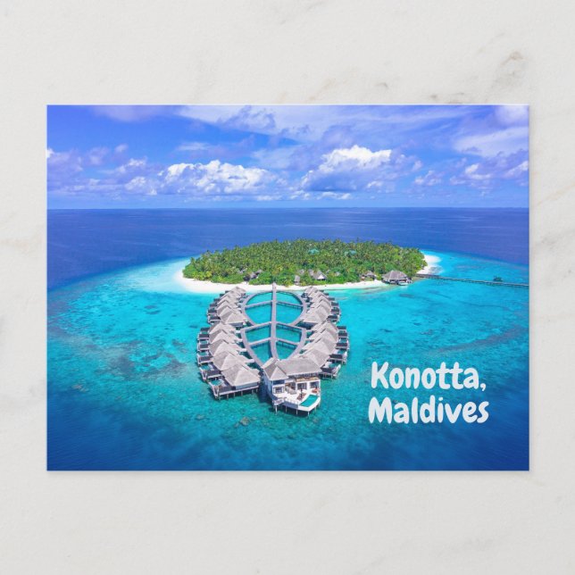 Konotta, Malediven Schönes Resort auf der Insel Postkarte (Vorderseite)