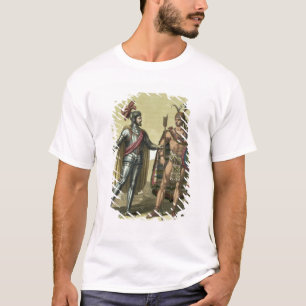 Konquistador mit einem Ureinwohner-Leiter (Farbe T-Shirt