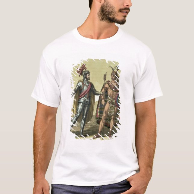 Konquistador mit einem Ureinwohner-Leiter (Farbe T-Shirt (Vorderseite)
