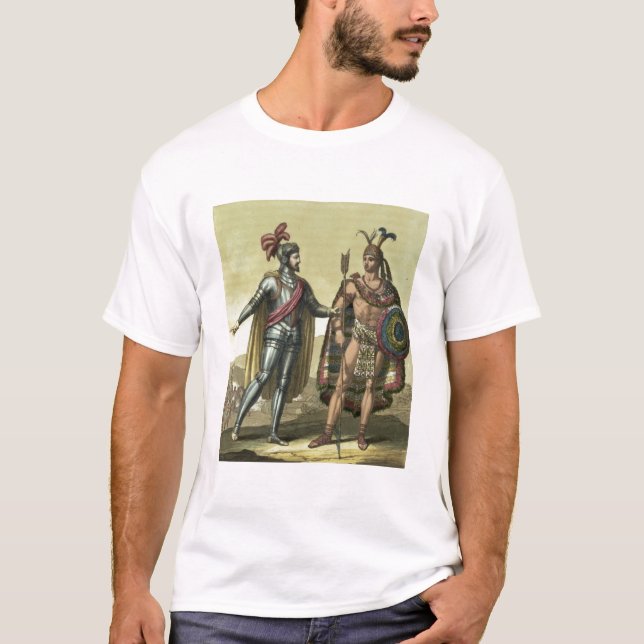 Konquistador mit einem Ureinwohner-Leiter (Farbe T-Shirt (Vorderseite)