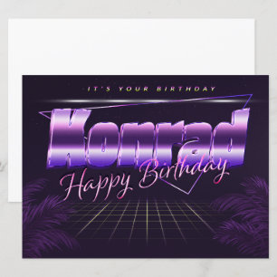 Konrad Name Vorname lila retro Karte Geburtstag