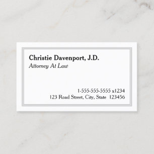 Konservativ, dapper Attorney Business Card Visitenkarte