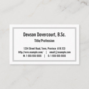 Konservativ, dapper Business Card Visitenkarte