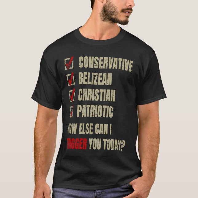 Konservative Belizer Christlich Patriotic T-Shirt (Vorderseite)