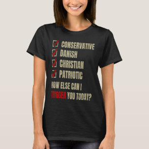 Konservative Danish Christlich Patriotic T-Shirt