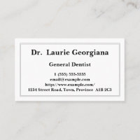 Konservative General Dentist Business Card