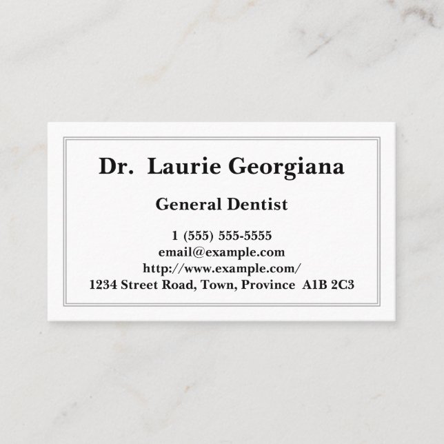 Konservative General Dentist Business Card Visitenkarte