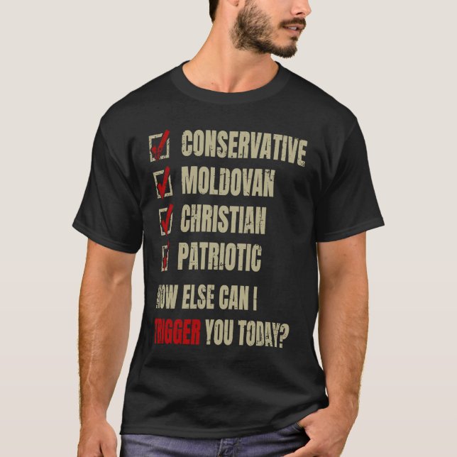 Konservative Moldauer Christlich Patriotic T-Shirt (Vorderseite)