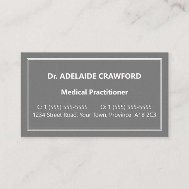 Konservative, neutrale Visitenkarte (Vorderseite)