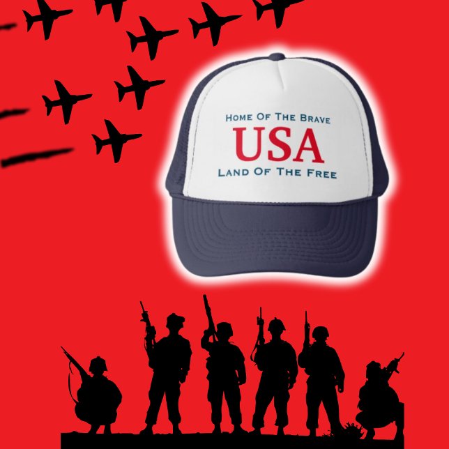 Konservative Veteran USA Hat Truckerkappe (Home Of The Brave Patriotic USA Hat)