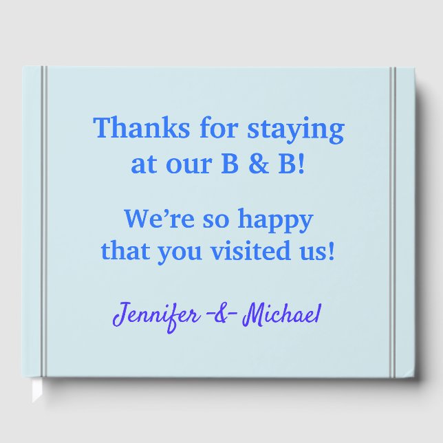 Konservatives, angesehenes B&B-Besucherbuch Gästebuch (Vorderseite)